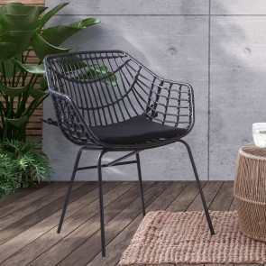 Nya Black Outdoor Chair (Set of 2)