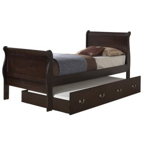 Louis Phillipe Cappuccino Trundle Youth Bed