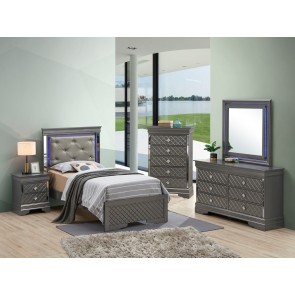 Verona Metalic Black Youth Panel Bedroom Set