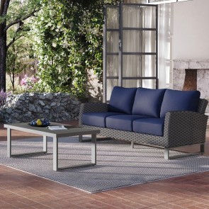 Fiji Blue Outdoor Sofa w/ Coffee Table