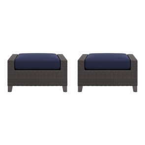 Skye Blue Outdoor Ottoman (Set of 2)