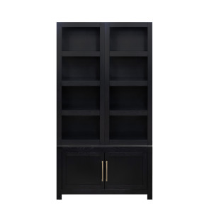 Harbor Black Cabinet Bookcase Pier