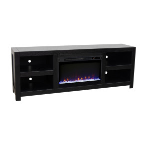 Harbor Black 72-inch Fireplace Console