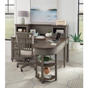 Caraway Home Office Set w/ Corner Desk (Aged Slate)