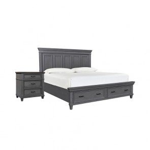 Caraway Panel Storage Bedroom Set (Aged Slate)