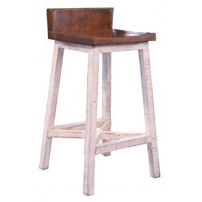 Pueblo Barstool (Brown/ White) (Set of 2)