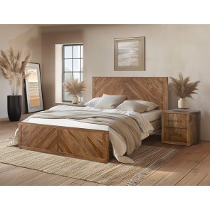 Balam Stained Brown Panel Bedroom Set