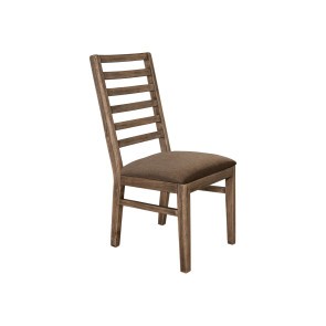 Balam Stained Brown Fabric Upholstered Seat Dining Chair (Set of 2)