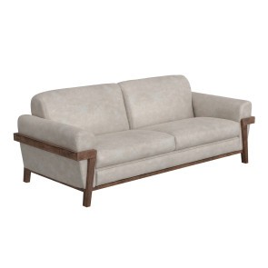 Loft Brown Sofa (Ivory Faux Leather)