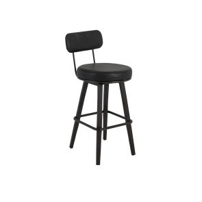 Eclipse Black 24-inch Upholstered Barstool