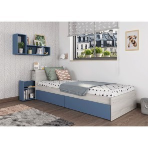 Jazz Blue Single Bed w/ Nightstand