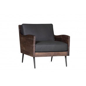 Karma Accent Chair (Slate Genuine Leather)