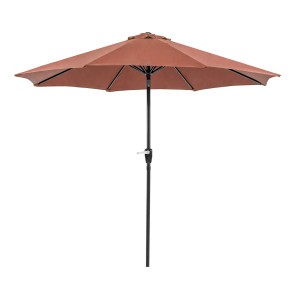Soli Red Outdoor Tilt Umbrella w/ Base