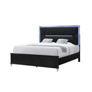 Lando Black Platform Bed w/ LED