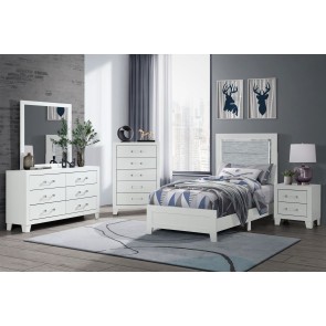 Luccia White Youth Panel Bedroom Set