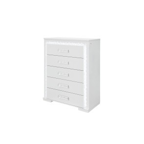 Naomi Silver Marble Chest w/ LED