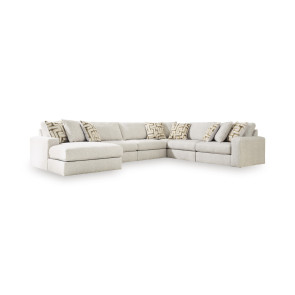 Butler Pier Feathered 6-Piece Sectional w/ Left Chaise