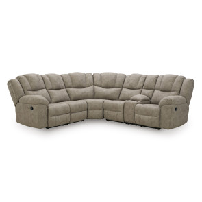 Gridlines Birch 3-Piece Reclining Sectional w/ Right Console Loveseat