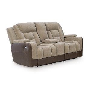 Mixed Momentum Brownstone Power Reclining Loveseat w/ Console