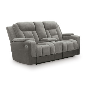 Mixed Momentum Shadow Power Reclining Loveseat with Console