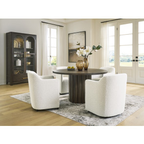 Brillynd Round Dining Room Set w/ Upholstered Arm Chairs
