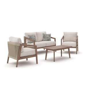 Endicott Lane Outdoor Sofa with Chairs and Table (Set of 4)