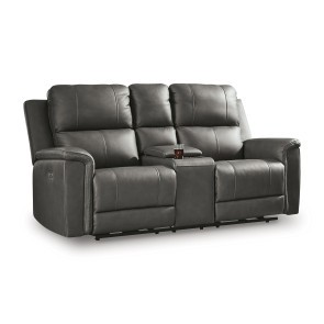 Burnley Anchor Power Reclining Console Loveseat w/ Adjustable Headrests