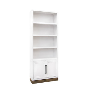 Nora Jasmine White with Barnwood 82-inch 2-door Display Case