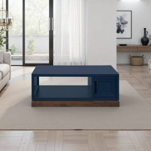 Nora Blue Denim and Whiskey Occasional Table Set