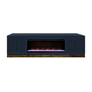 Nora Blue Denim and Whiskey 94-inch Fireplace Console