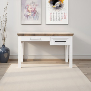 Nora Jasmine White with Barnwood Home Office Set with Writing Desk