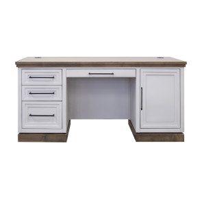 Nora Jasmine White with Barnwood Executive Desk