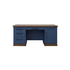 Nora Blue Denim and Whiskey Executive Desk
