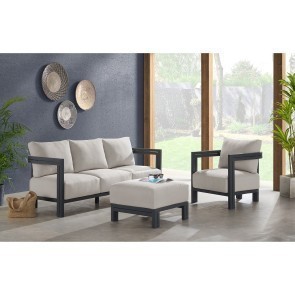 Playa Dark Grey and Olefin Beige Outdoor Seating Set
