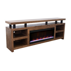 Orion Bourbon Oak 88-inch Fireplace Console