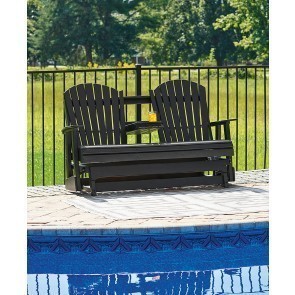 Hyland Wave Outdoor Glider Loveseat (Black)