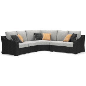 Beachcroft Outdoor Modular Sectional (Black and Light Gray)