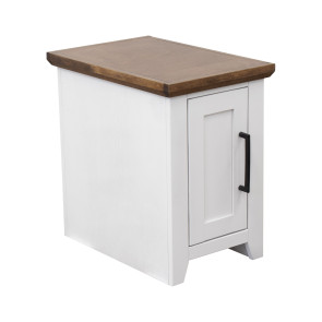 Providence White with Bourbon Chairside Table