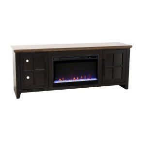Providence Black with Bourbon 66-inch Fireplace Console