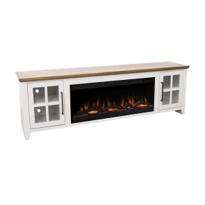 Providence White with Bourbon 83-inch Fireplace Console
