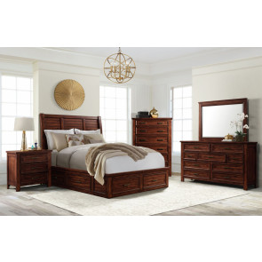 Sullivan Rich Cherry Storage Bedroom Set