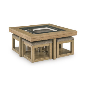 Wittenmyer Coffee Table with 4 Stools (Set of 5)