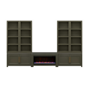 The Cove Shadow Grove Bookcase Wall with Fireplace Cabinet