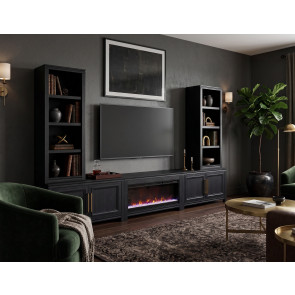 The Cove Seal Skin Black Fireplace Entertainment Wall