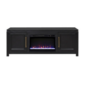 The Cove Seal Skin Black 72-inch Fireplace Console