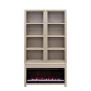 The Cove Khaki Fireplace Cabinet Bookcase Pier