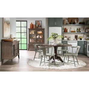 XXXs and OOOs Round Dining Room Set (Bellflower and Cocoa)