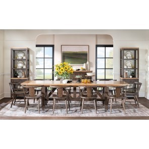 XXXs and OOOs Dining Set (Amber and Cocoa) w/ Cocoa Splat Back Chairs