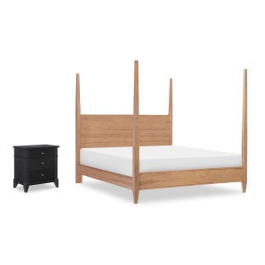 Todays Traditions Natural Hickory Poster Bedroom Set w/ Blacksmith Case Goods