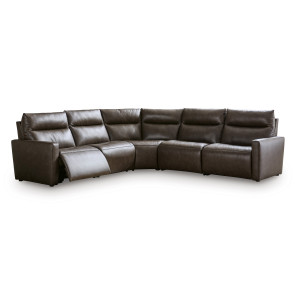 ModZ Chocolate 5-Piece Power 2-Recliner Corner Sectional
